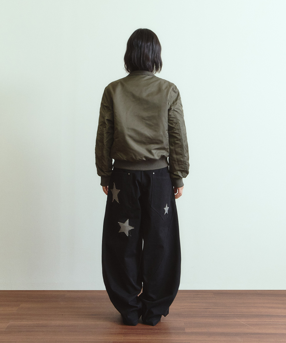 DANDEL cropped studded MA-1 jacket (カーキ) MUSINSA公式 | DANDEL DD cropped studded MA-1 jacket (KHAKI)